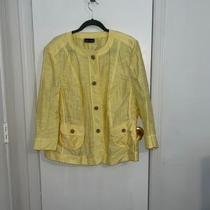 Like New Gerry Weber Canary Yellow Linen Blazer Size 18